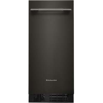 KitchenAid 15 Inch Automatic Clear Ice Maker With 25 Lb Capacity and Built-In Drain Pump: Black Ore